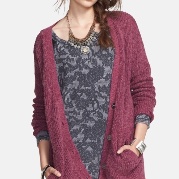 Free People Sweaters - FREE PEOPLE Cloudy Day Cardigan Fuzzy Alpaca Blend